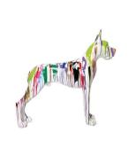 Statue Résine Dogue Allemand Trash Blanc -120cm