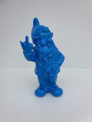 Statue en résine d’un Nain Fun Bleu  - H 33 cm