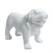 Sculpture Bulldog Anglais en Résine Blanc - 90cm