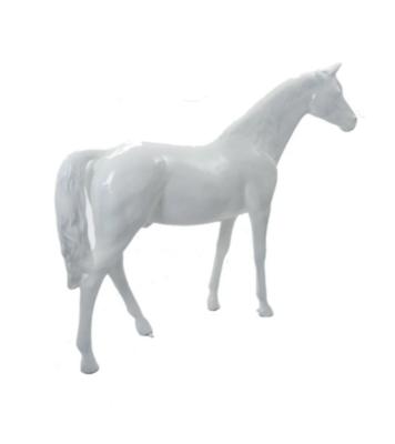 Sculpture Cheval coloré en Résine Blanc - 220cm