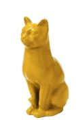 Statue En Résine Chat Assis Jaune - 40cm