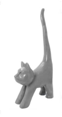 Statue En Résine Chat Gris - 30cm