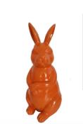 Sculpture Lapin design en resine Orange - H 55cm