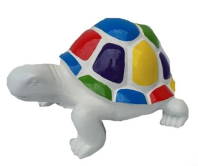 Statue en résine d'une Tortue Multicolore Blanc - L 50cm