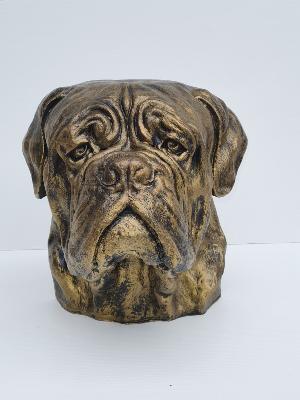 Statue Buste de Cane Corso en Résine Bronze - 40cm