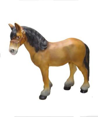 Statue Cheval en résine Brun - L 110cm