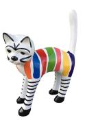 Sculpture En Résine Chat Zèbre Multicolore - 105cm