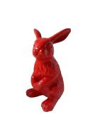 Lapin Statue En Résine Rouge - H 115 cm