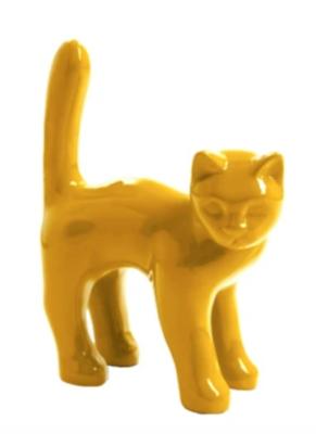 Statue En Résine Chat Jaune - 35cm