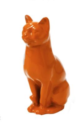 Statue En Résine Chat Assis Orange - 40cm