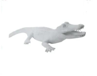 Sculpture en résine d'un Crocodile Blanc L-215cm