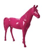 Sculpture Cheval coloré en Résine Rose - 220cm