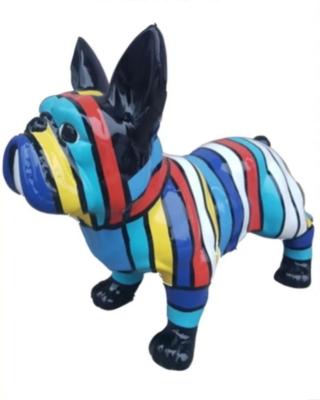 Statue en résine Bulldog Français Multi Liseré - 45 cm