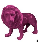 Sculpture Lion Rose colorée XXL - L 190cm