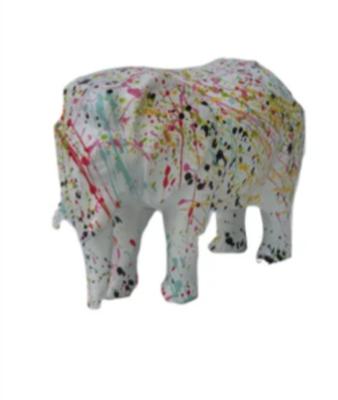 Sculpture en résine Éléphant Splash Blanc - 80cm