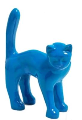 Statue En Résine Chat Bleu - 45cm