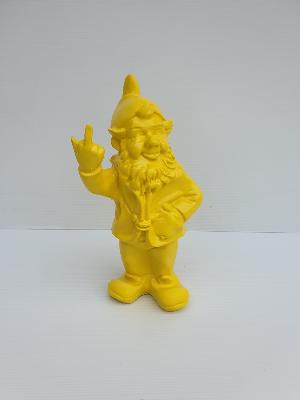 Statue en résine d’un Nain Fun Jaune  - H 33 cm