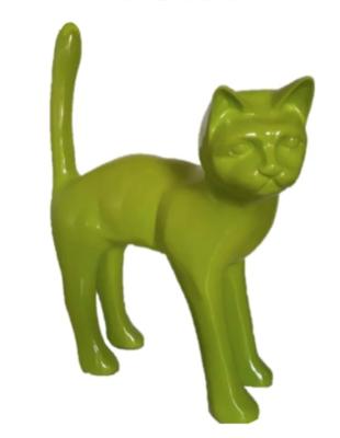 Statue En Résine Chat Vert - 45cm