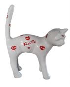 Sculpture En Résine Chat Kiss Blanc - 105cm