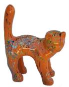 Sculpture En Résine Chat Splash Orange - 105cm