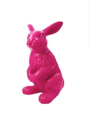 Lapin Statue En Résine Rose - H 115 cm