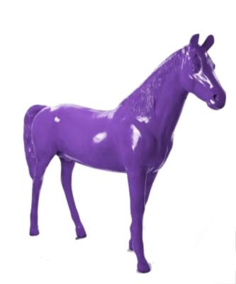 Sculpture Cheval coloré en Résine Violet - 220cm