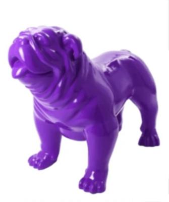 Sculpture Bulldog Anglais en Résine Violet - 90cm