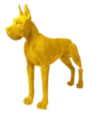 Statue Résine Dogue Allemand Jaune - 120cm