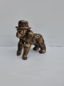 Statue Gorille avec Chapeau Bronze