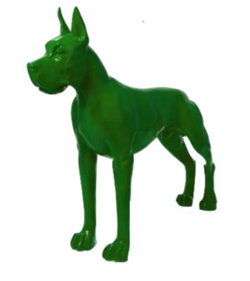 Statue Résine Dogue Allemand Vert - 120cm